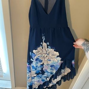 Floral Spaghetti Strap High-Low Dress